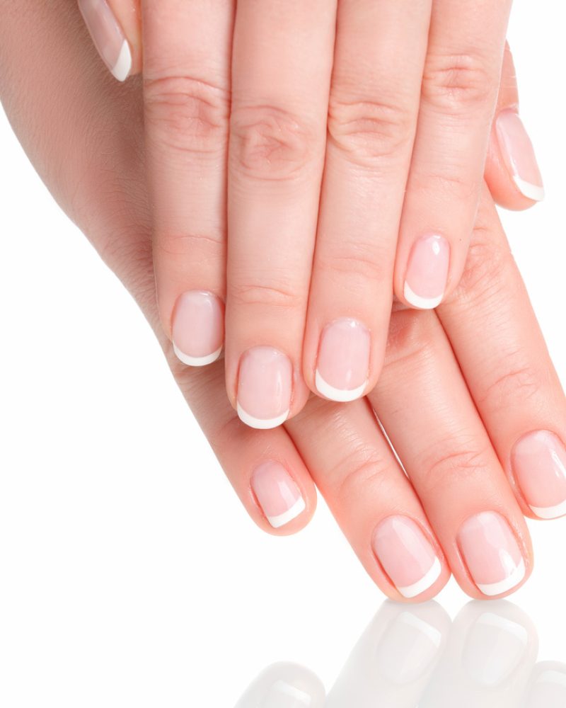 Beautiful hands with french manicure